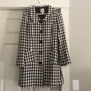 Tulle wool coat! Super cute houndstooth.